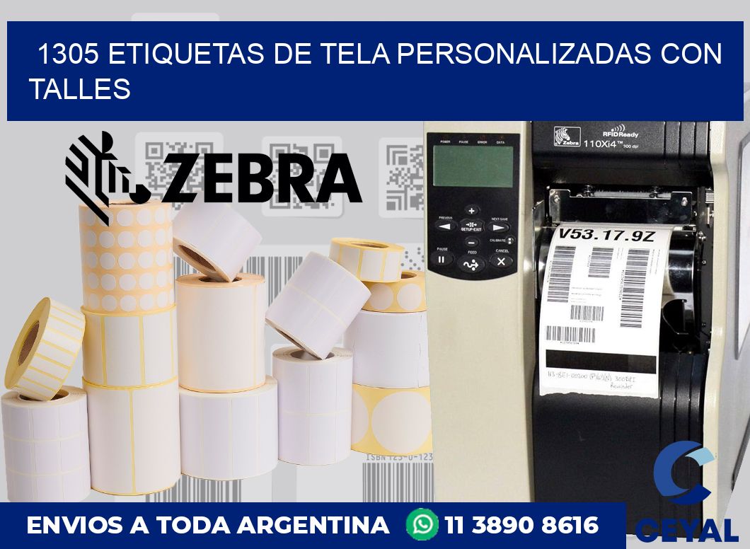 1305 ETIQUETAS DE TELA PERSONALIZADAS CON TALLES