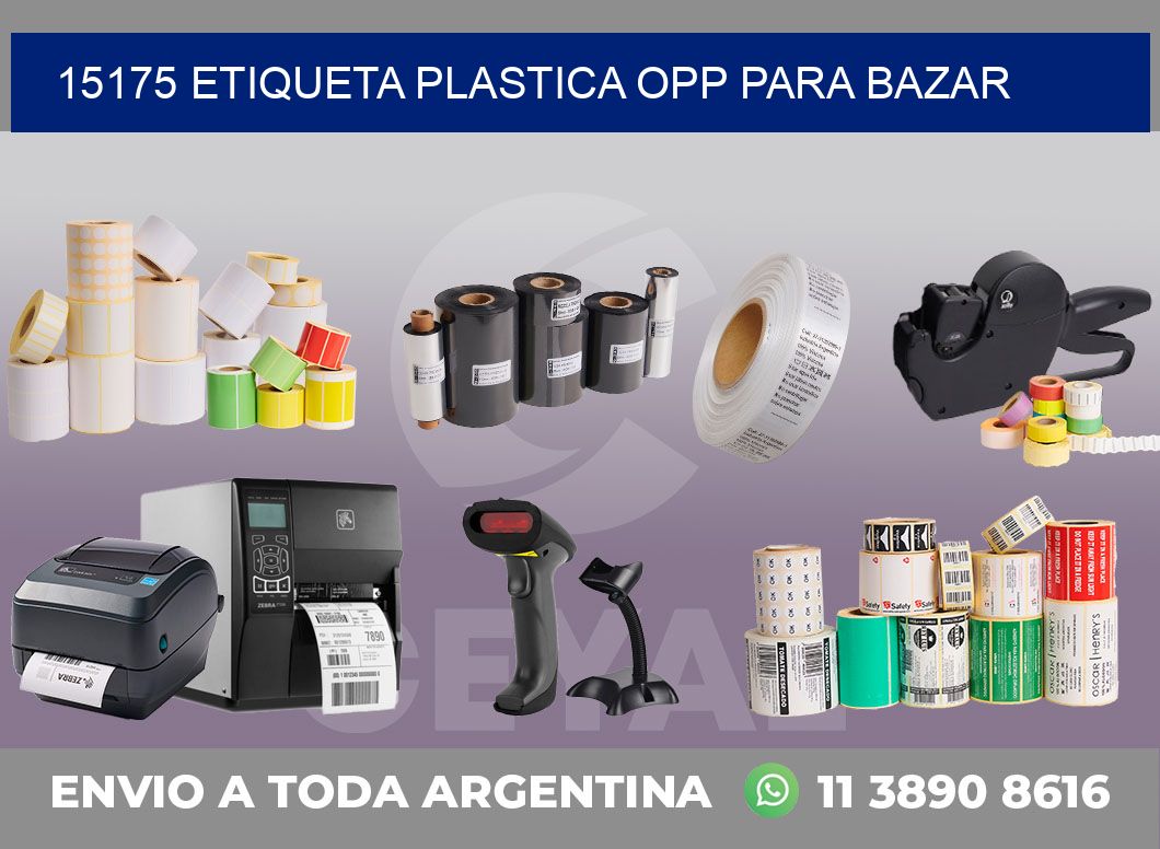 15175 ETIQUETA PLASTICA OPP PARA BAZAR