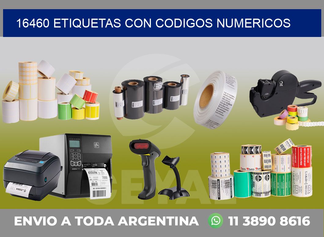 16460 ETIQUETAS CON CODIGOS NUMERICOS