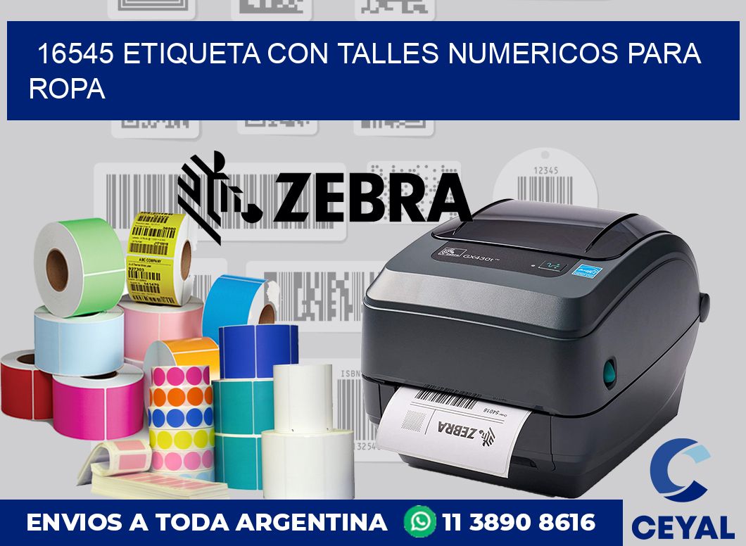 16545 ETIQUETA CON TALLES NUMERICOS PARA ROPA