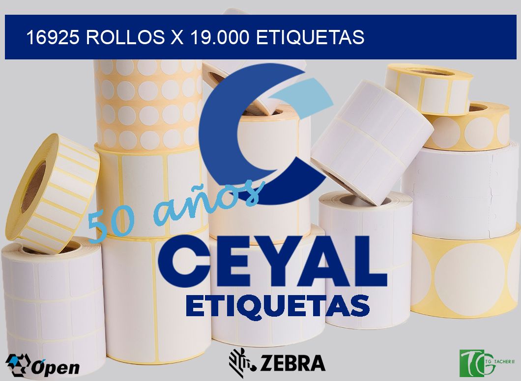 16925 Rollos x 19.000 etiquetas