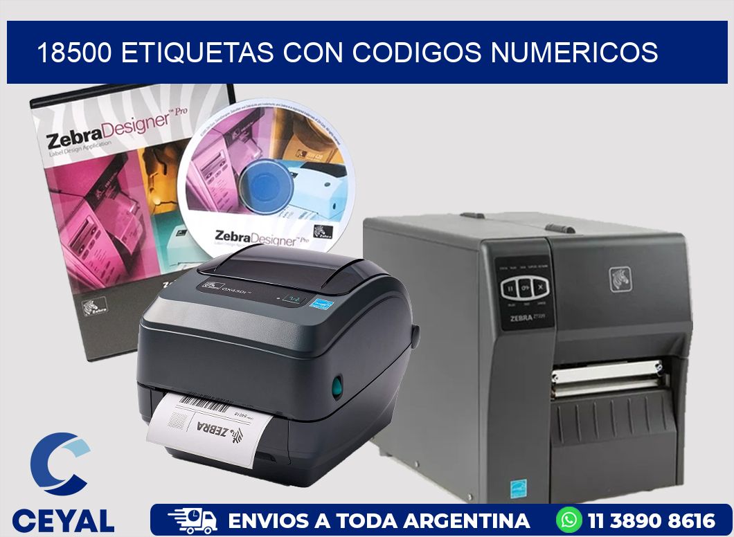 18500 ETIQUETAS CON CODIGOS NUMERICOS