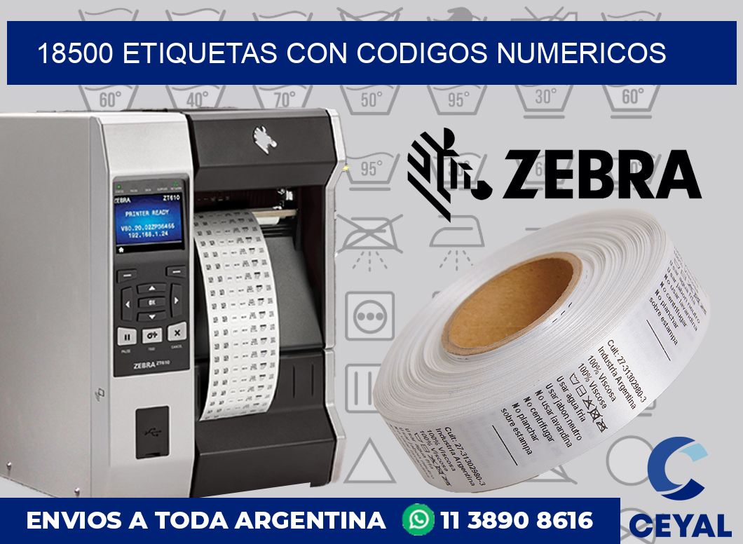 18500 ETIQUETAS CON CODIGOS NUMERICOS