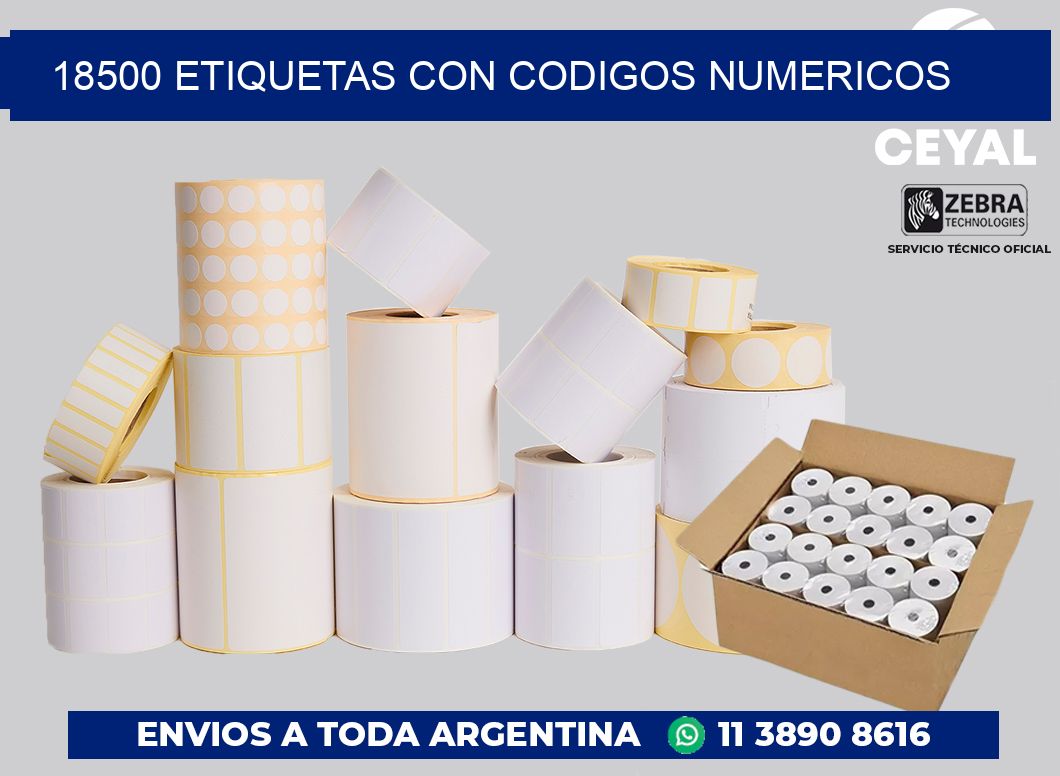 18500 ETIQUETAS CON CODIGOS NUMERICOS
