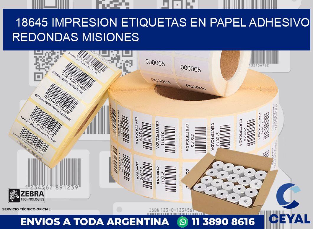 18645 IMPRESION ETIQUETAS EN PAPEL ADHESIVO REDONDAS MISIONES