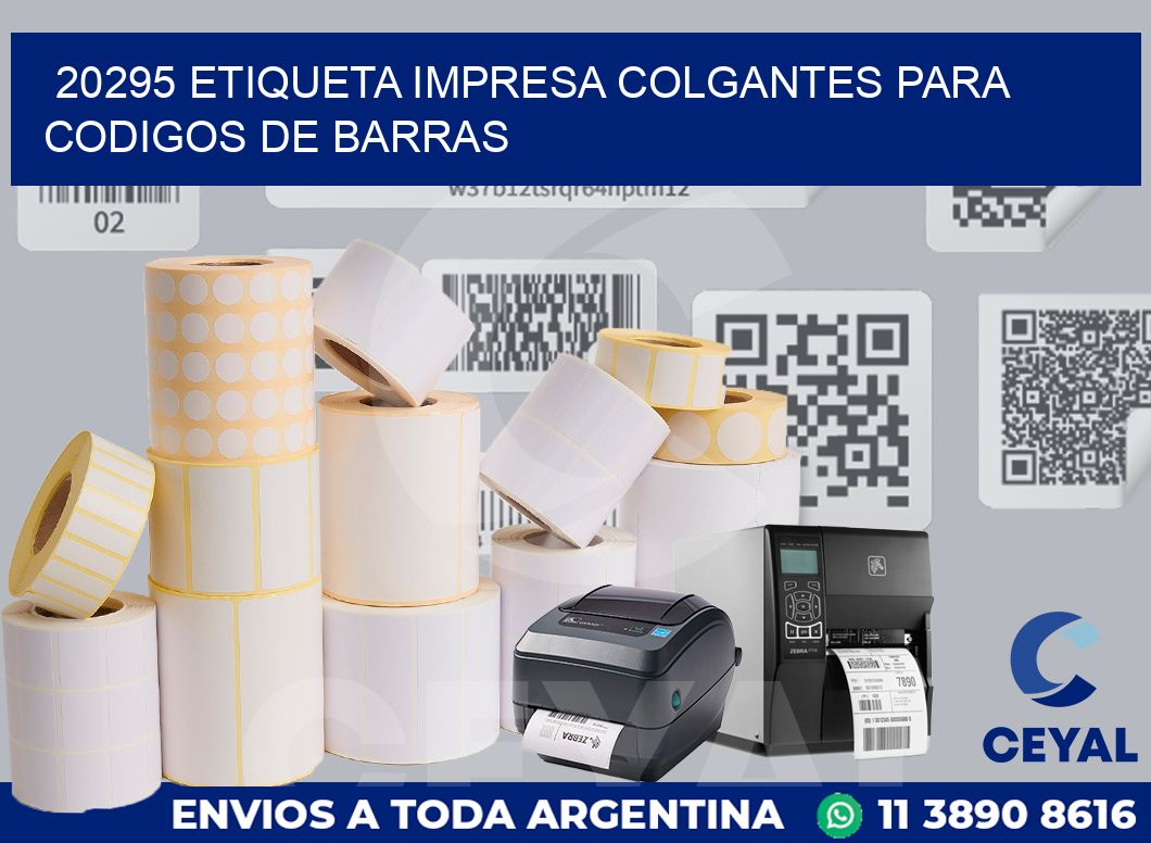 20295 ETIQUETA IMPRESA COLGANTES PARA CODIGOS DE BARRAS