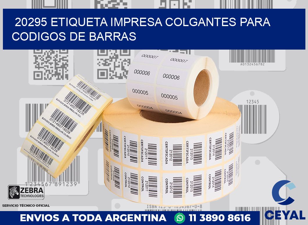 20295 ETIQUETA IMPRESA COLGANTES PARA CODIGOS DE BARRAS