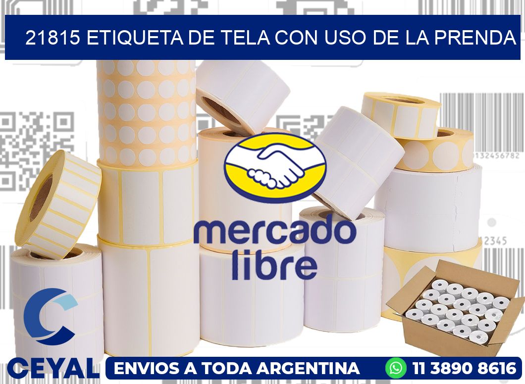 21815 ETIQUETA DE TELA CON USO DE LA PRENDA