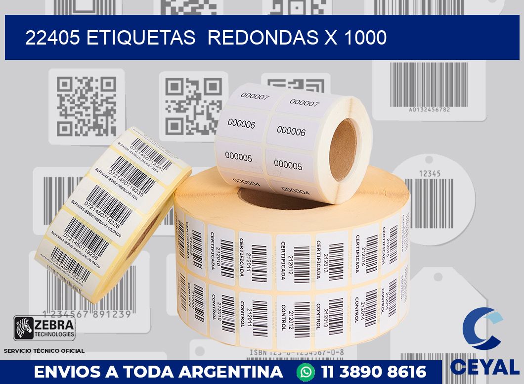 22405 etiquetas redondas x 1000