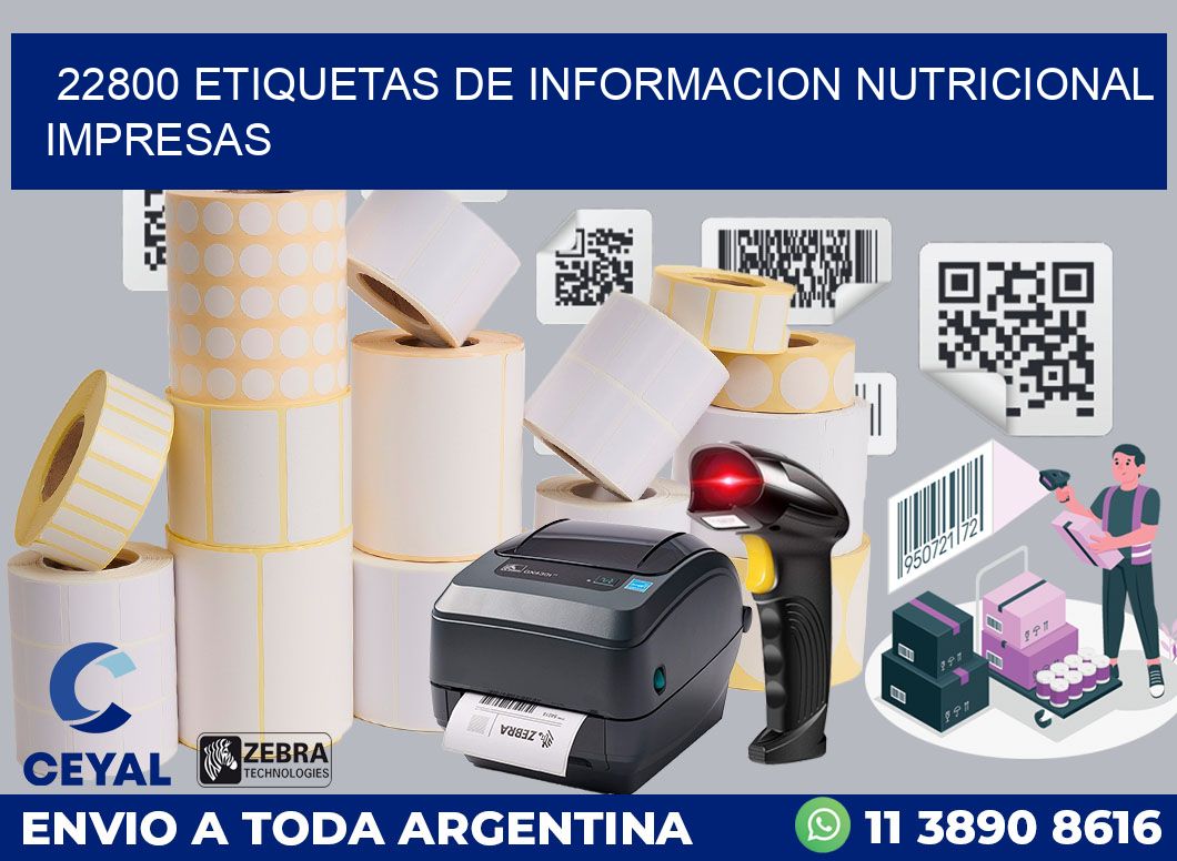 22800 ETIQUETAS DE INFORMACION NUTRICIONAL IMPRESAS