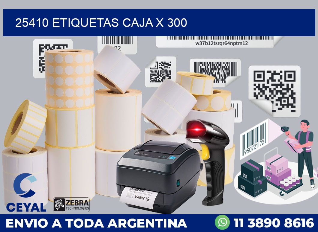 25410 etiquetas caja x 300