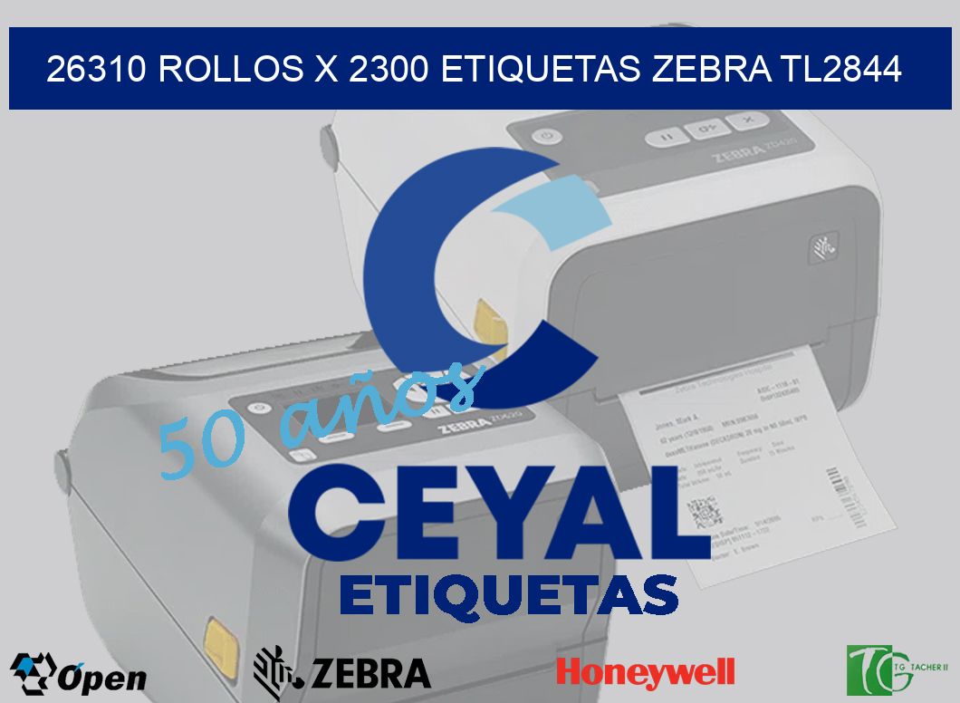 26310 Rollos x 2300 etiquetas zebra tl2844