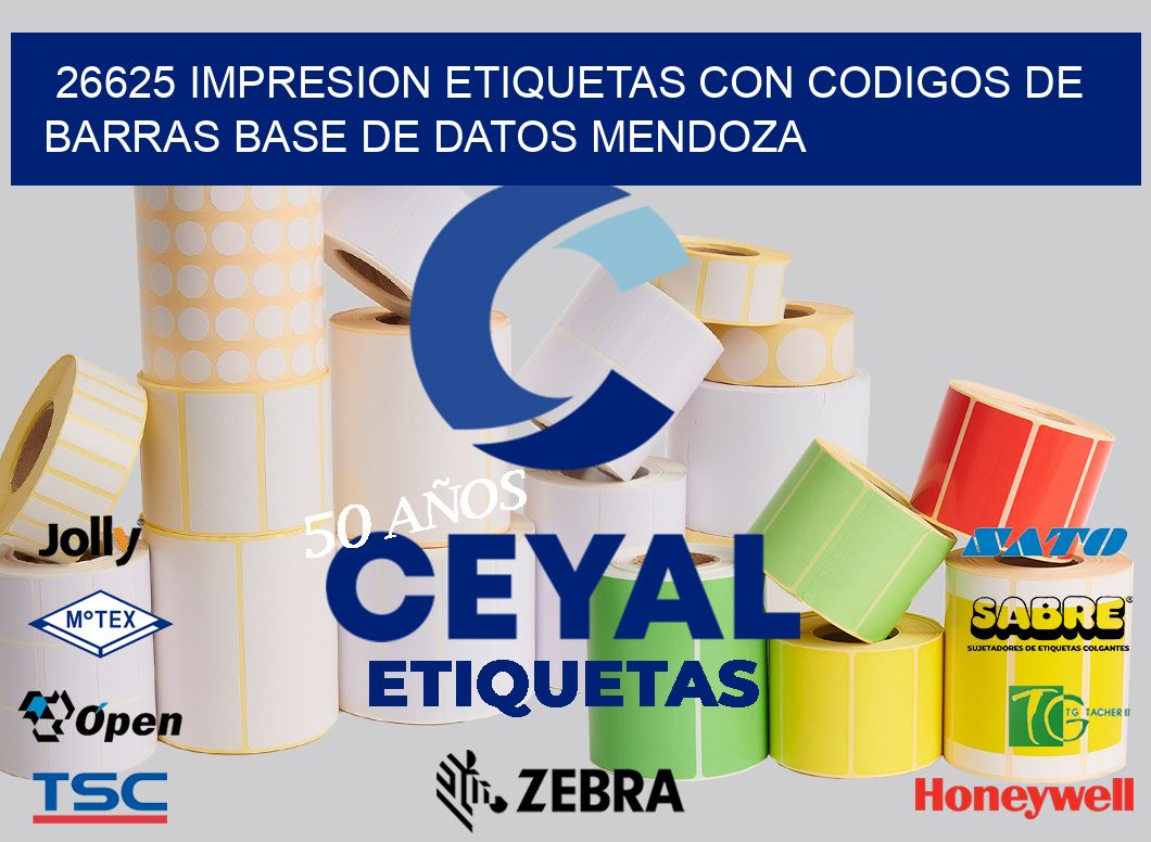 26625 IMPRESION ETIQUETAS CON CODIGOS DE BARRAS BASE DE DATOS MENDOZA
