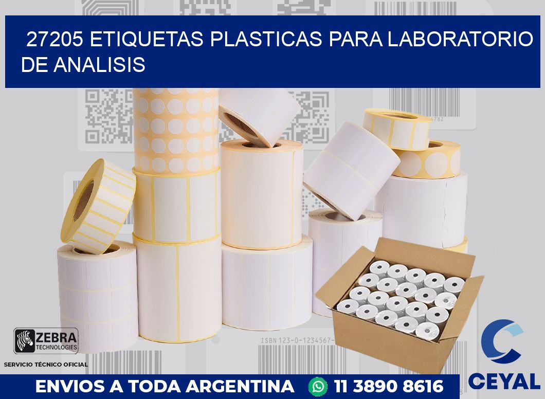 27205 ETIQUETAS PLASTICAS PARA LABORATORIO DE ANALISIS