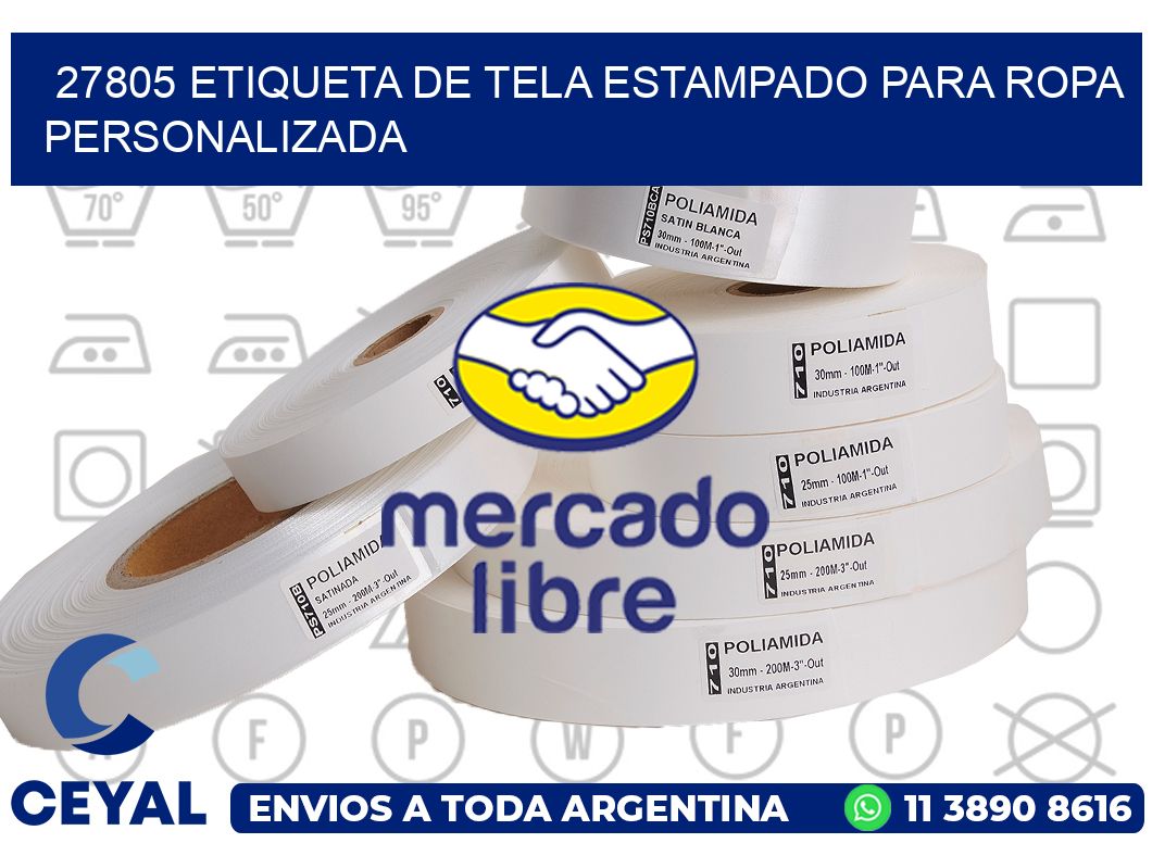 27805 ETIQUETA DE TELA ESTAMPADO PARA ROPA PERSONALIZADA