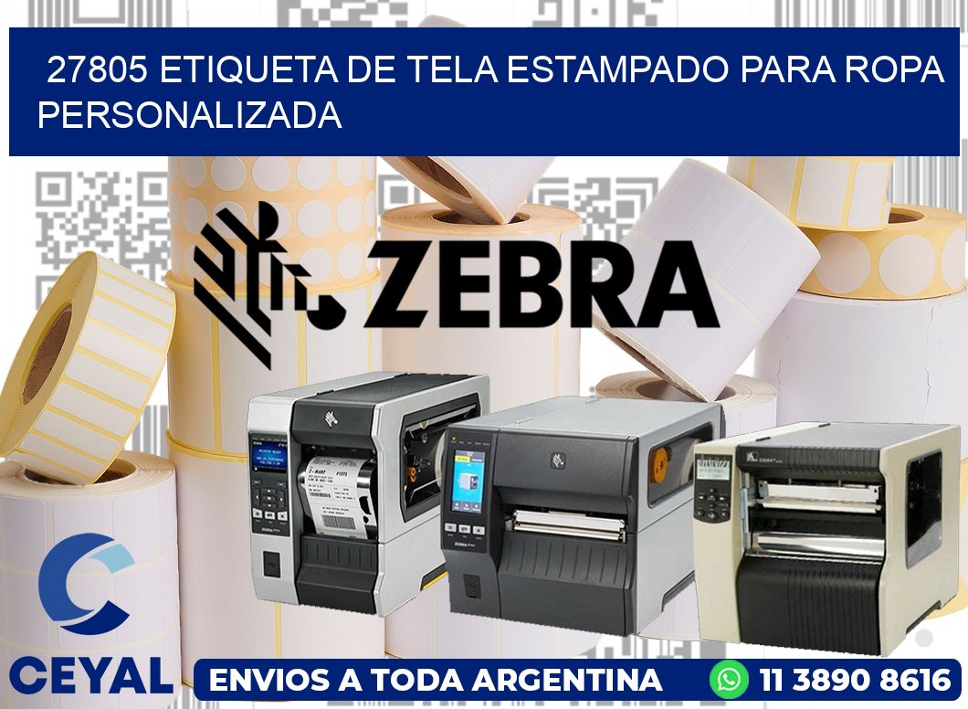 27805 ETIQUETA DE TELA ESTAMPADO PARA ROPA PERSONALIZADA