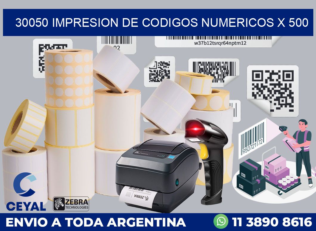 30050 impresion de codigos numericos x 500