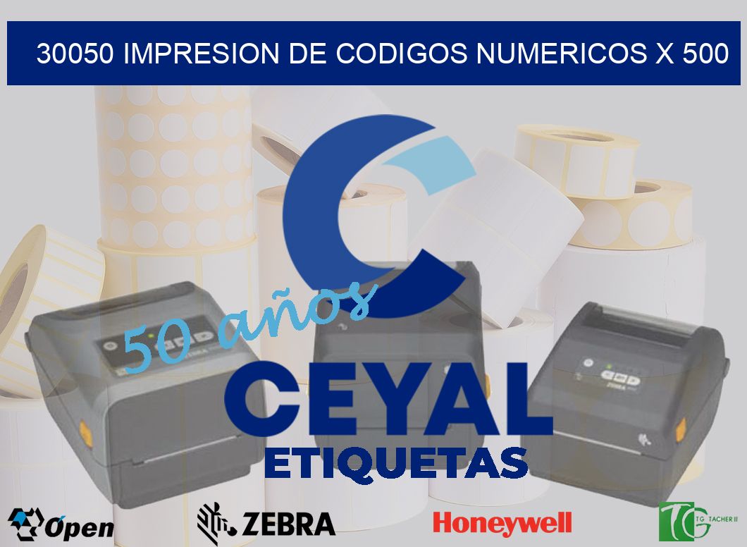 30050 impresion de codigos numericos x 500