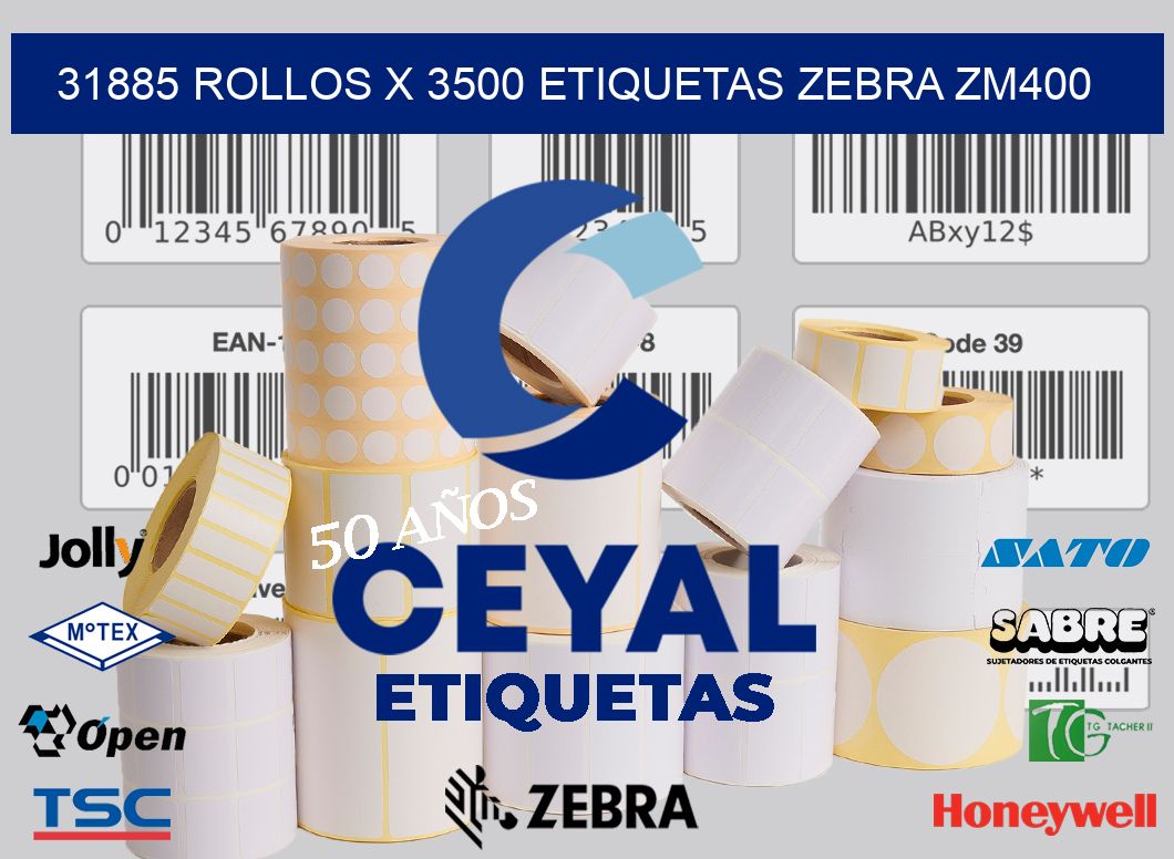 31885 Rollos x 3500 etiquetas zebra zm400