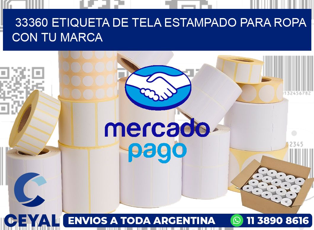 33360 ETIQUETA DE TELA ESTAMPADO PARA ROPA CON TU MARCA
