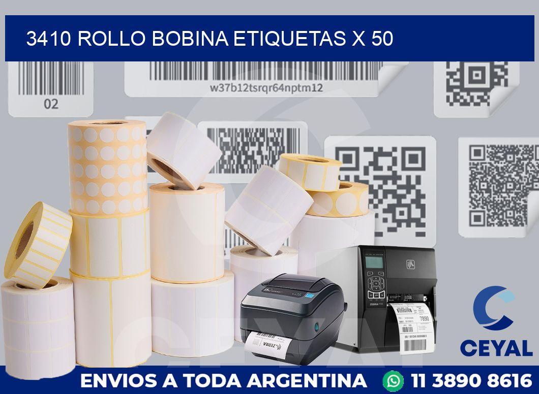 3410 Rollo bobina etiquetas x 50