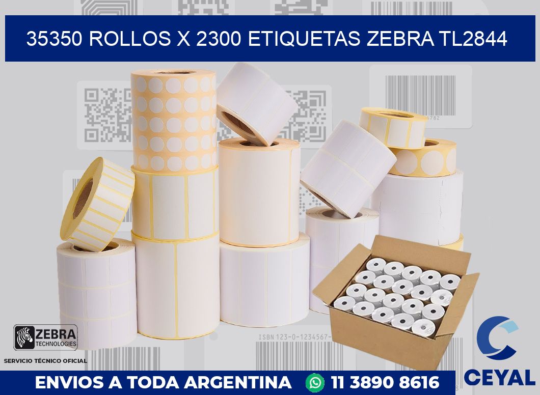 35350 Rollos x 2300 etiquetas zebra tl2844