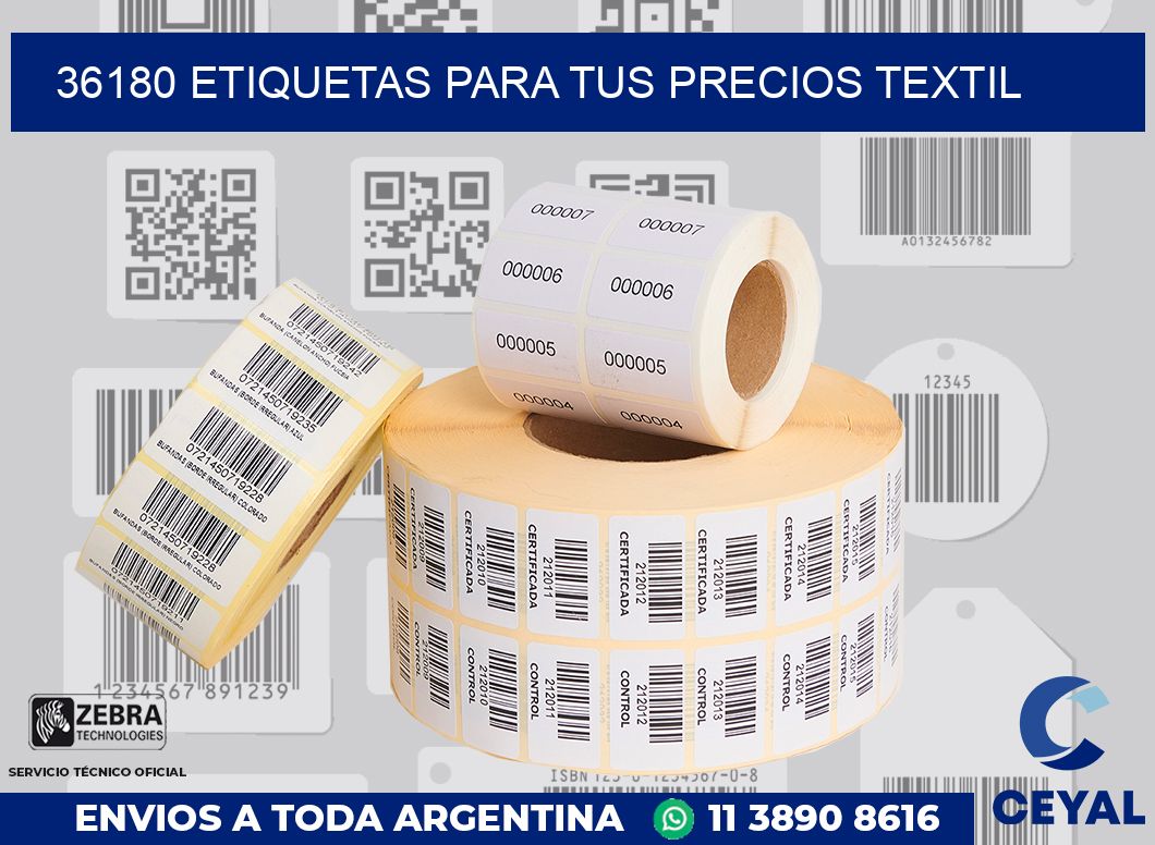 36180 ETIQUETAS PARA TUS PRECIOS TEXTIL