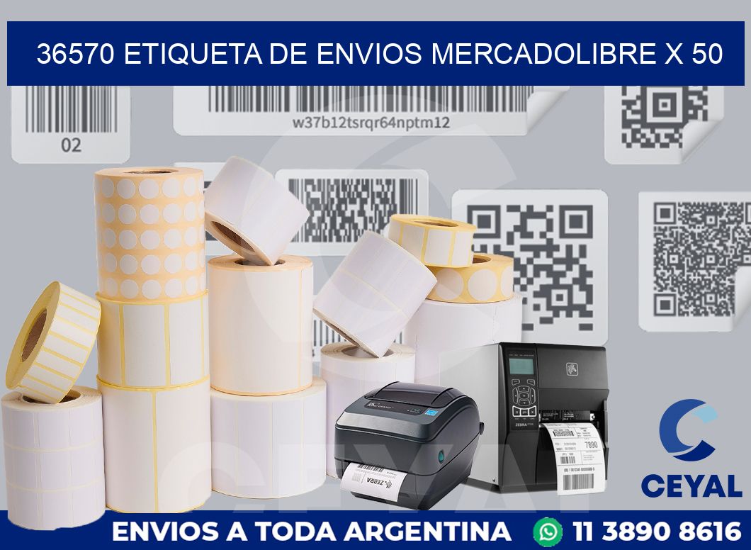 36570 etiqueta de envios mercadolibre x 50