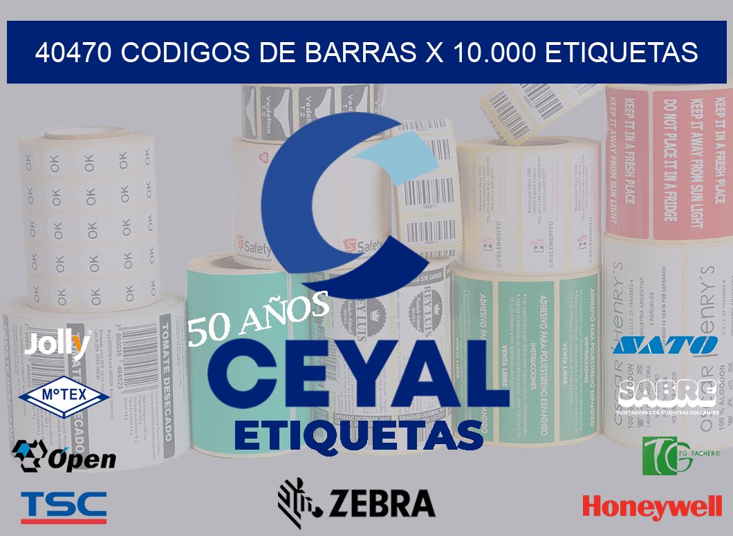 40470 codigos de barras x 10.000 etiquetas