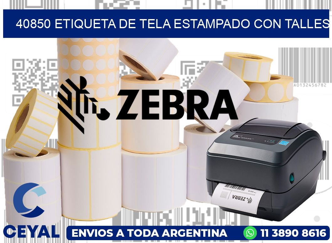 40850 ETIQUETA DE TELA ESTAMPADO CON TALLES