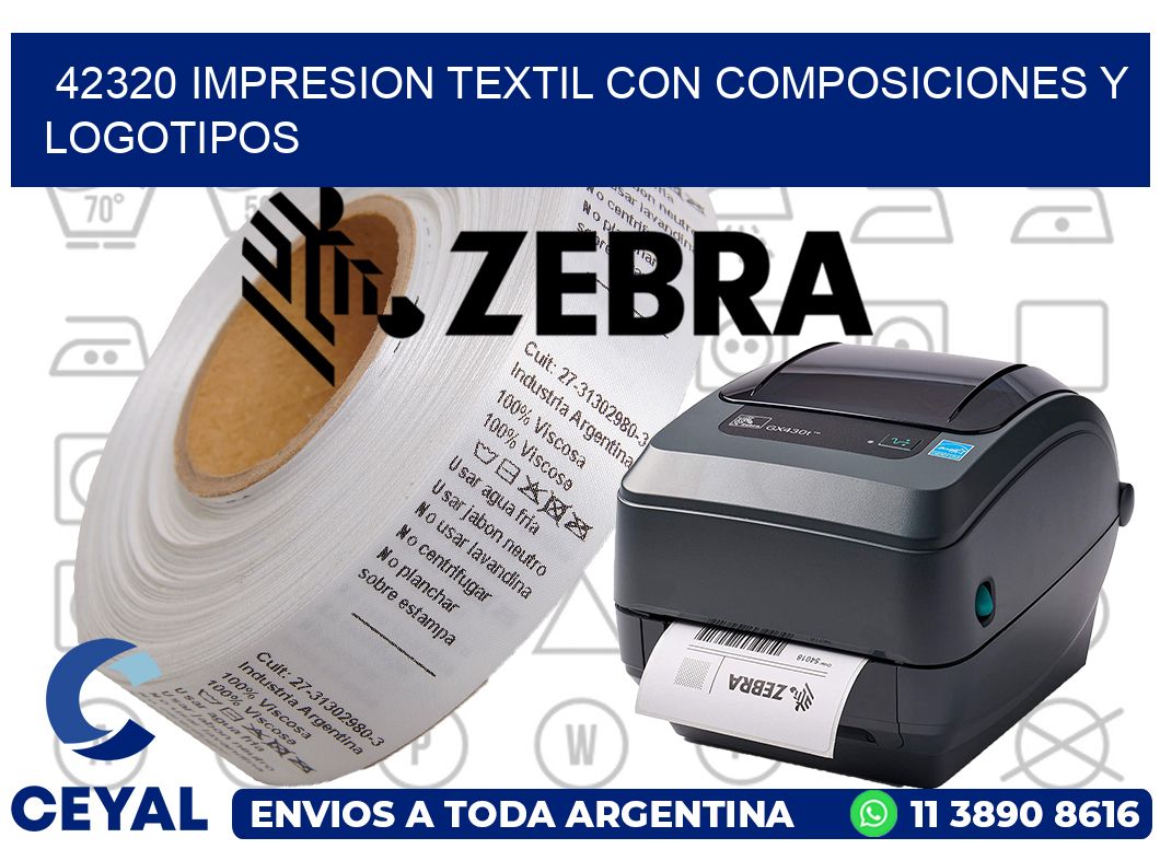 42320 IMPRESION TEXTIL CON COMPOSICIONES Y LOGOTIPOS