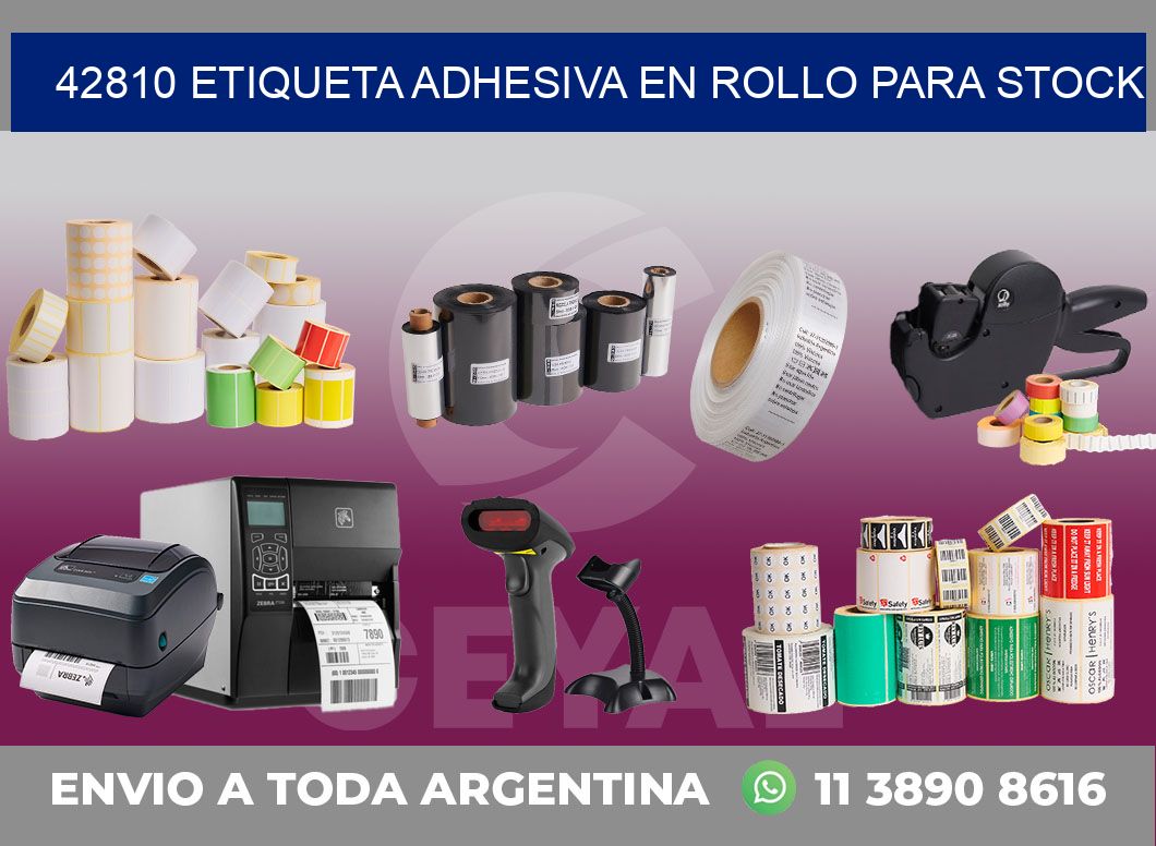 42810 ETIQUETA ADHESIVA EN ROLLO PARA STOCK