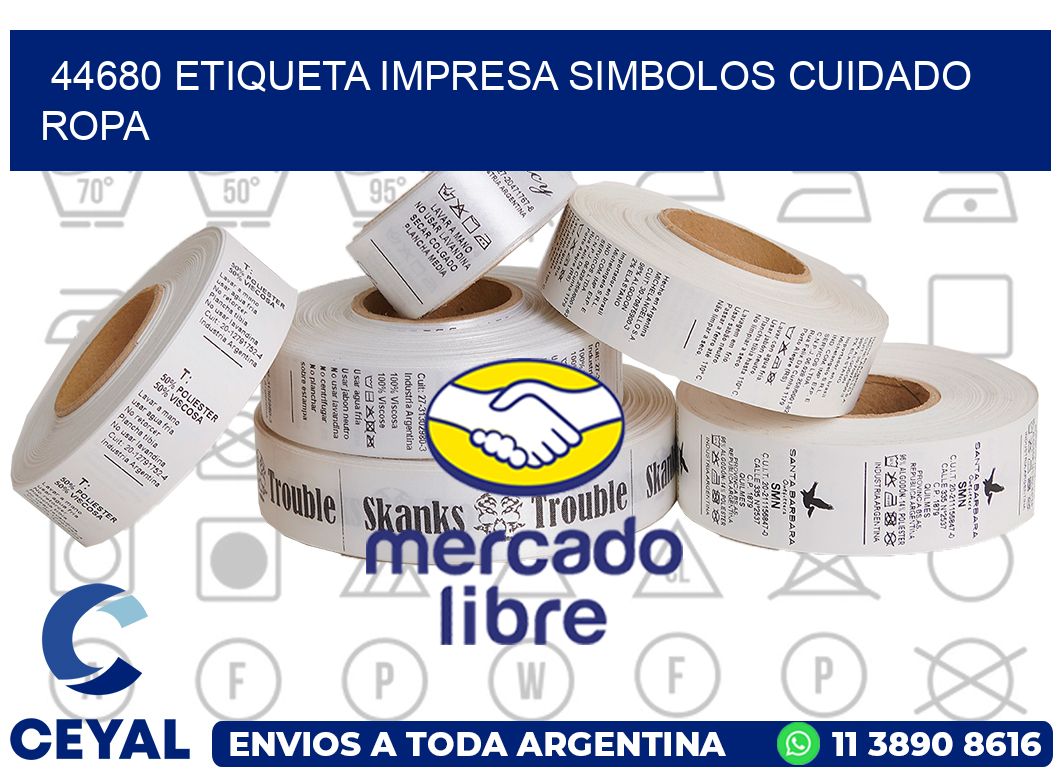 44680 ETIQUETA IMPRESA SIMBOLOS CUIDADO ROPA