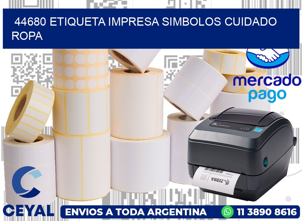 44680 ETIQUETA IMPRESA SIMBOLOS CUIDADO ROPA
