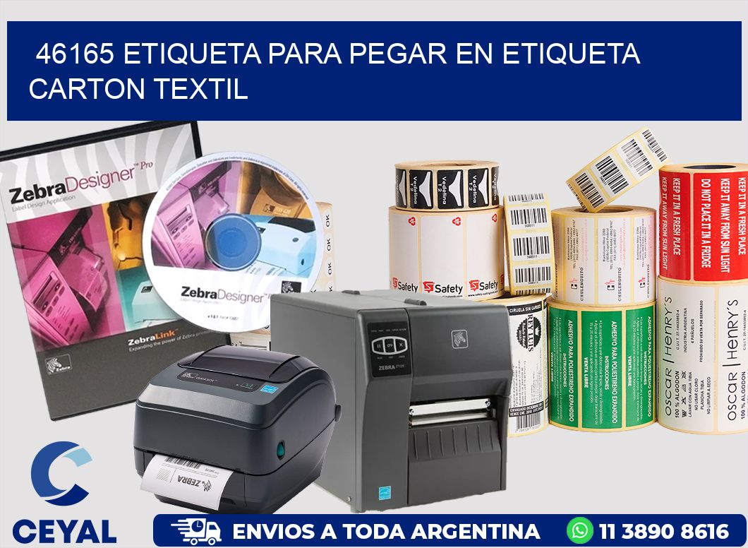 46165 ETIQUETA PARA PEGAR EN ETIQUETA CARTON TEXTIL