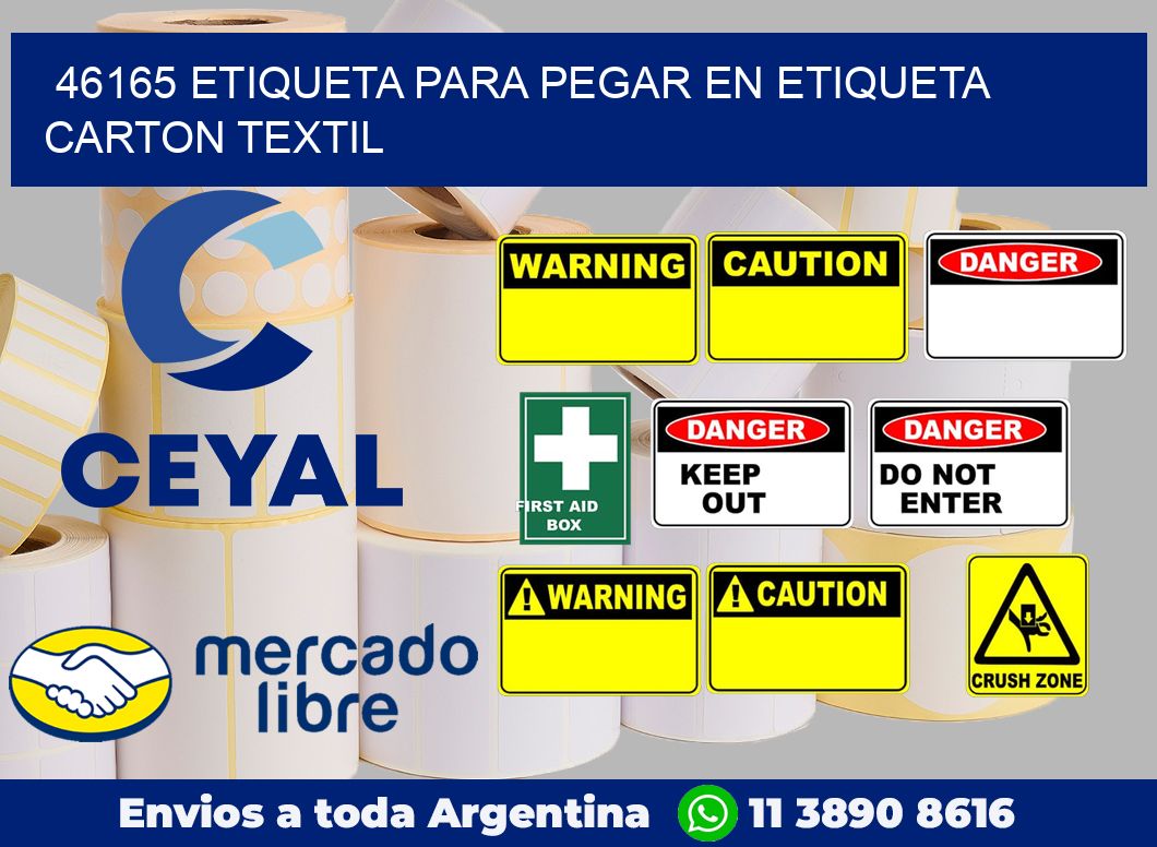 46165 ETIQUETA PARA PEGAR EN ETIQUETA CARTON TEXTIL