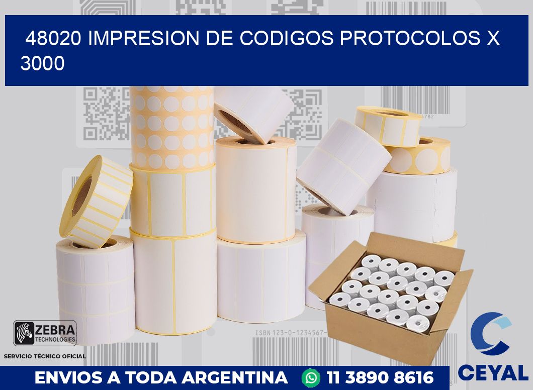 48020 impresion de codigos protocolos x 3000