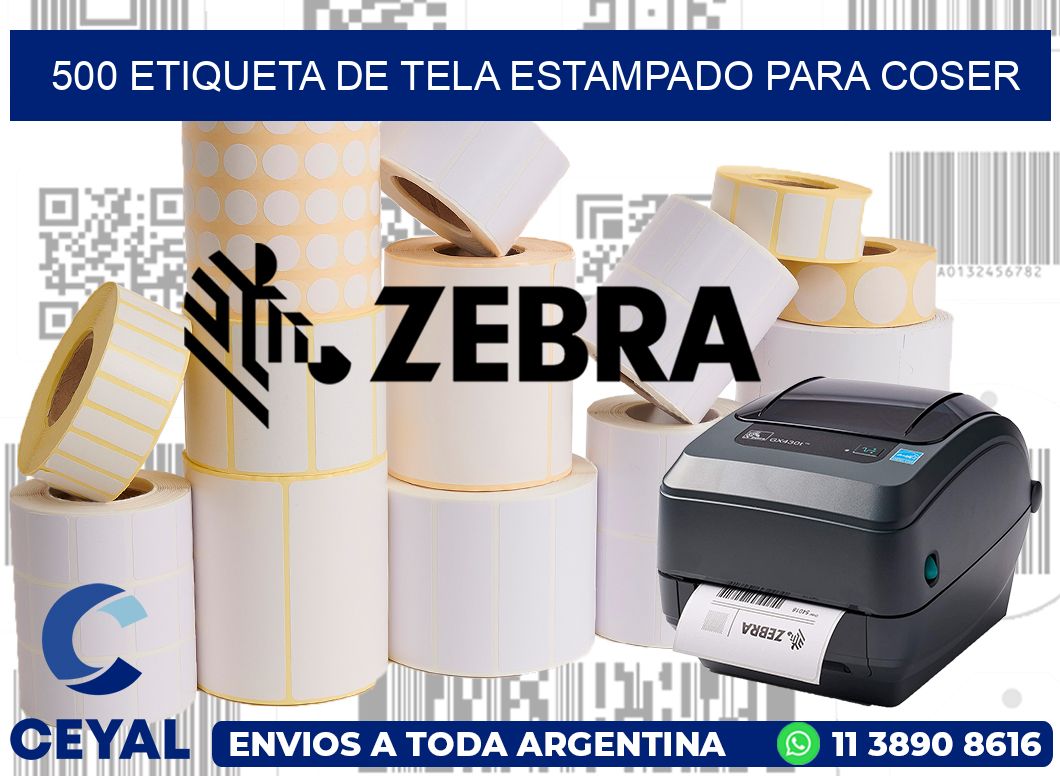 500 ETIQUETA DE TELA ESTAMPADO PARA COSER