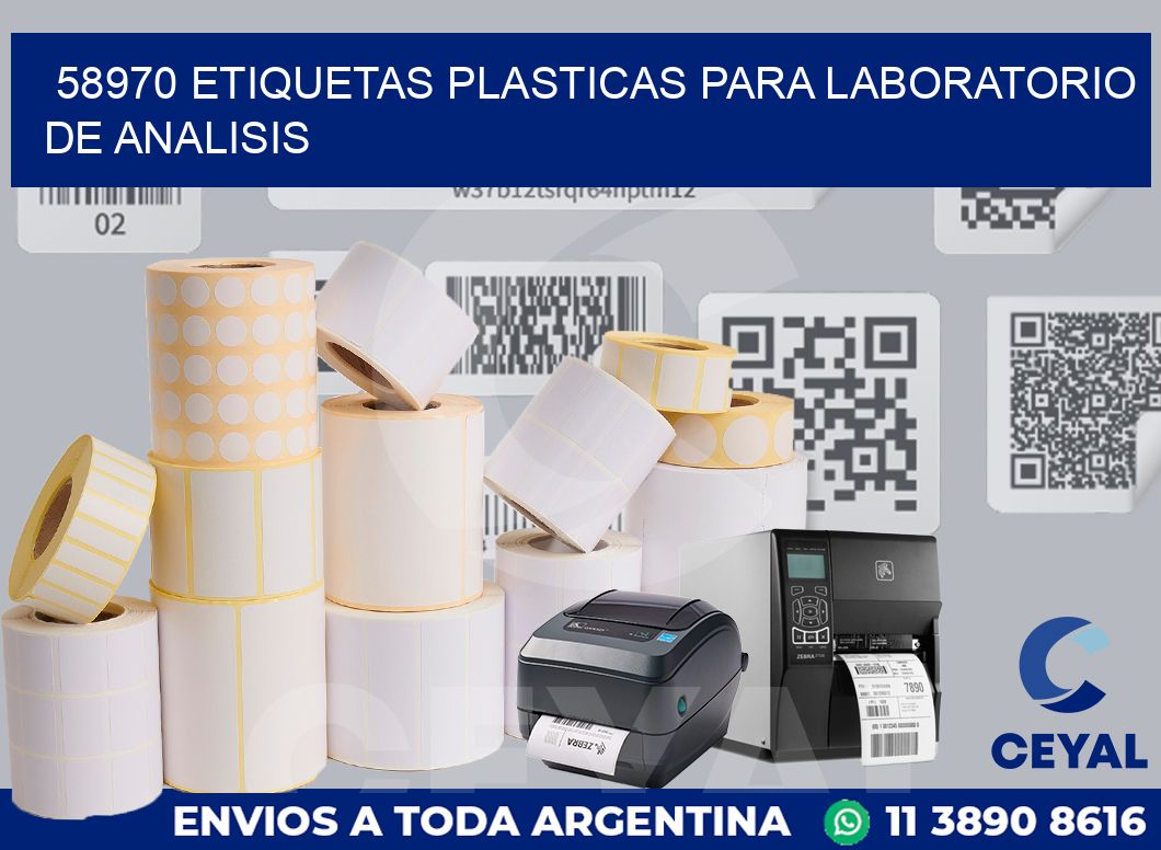 58970 ETIQUETAS PLASTICAS PARA LABORATORIO DE ANALISIS