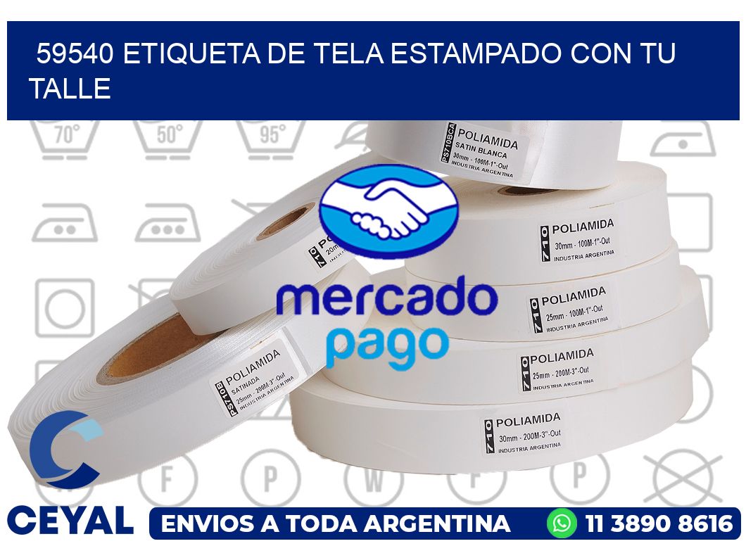 59540 ETIQUETA DE TELA ESTAMPADO CON TU TALLE