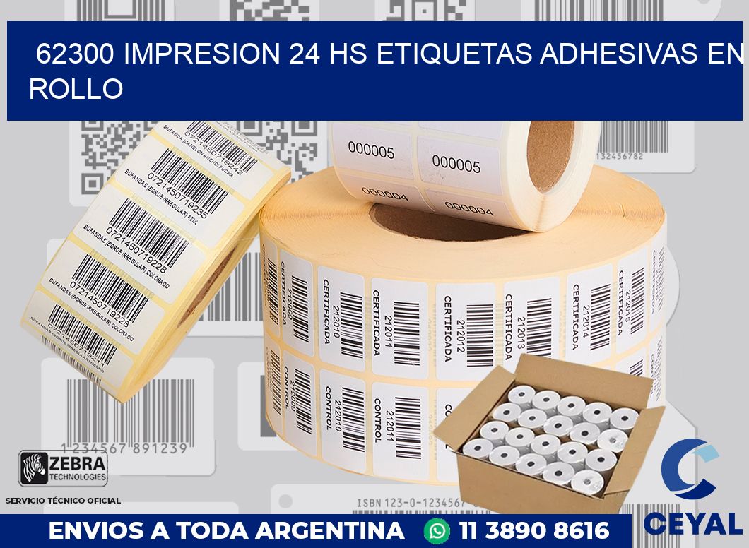 62300 impresion 24 hs etiquetas adhesivas en rollo