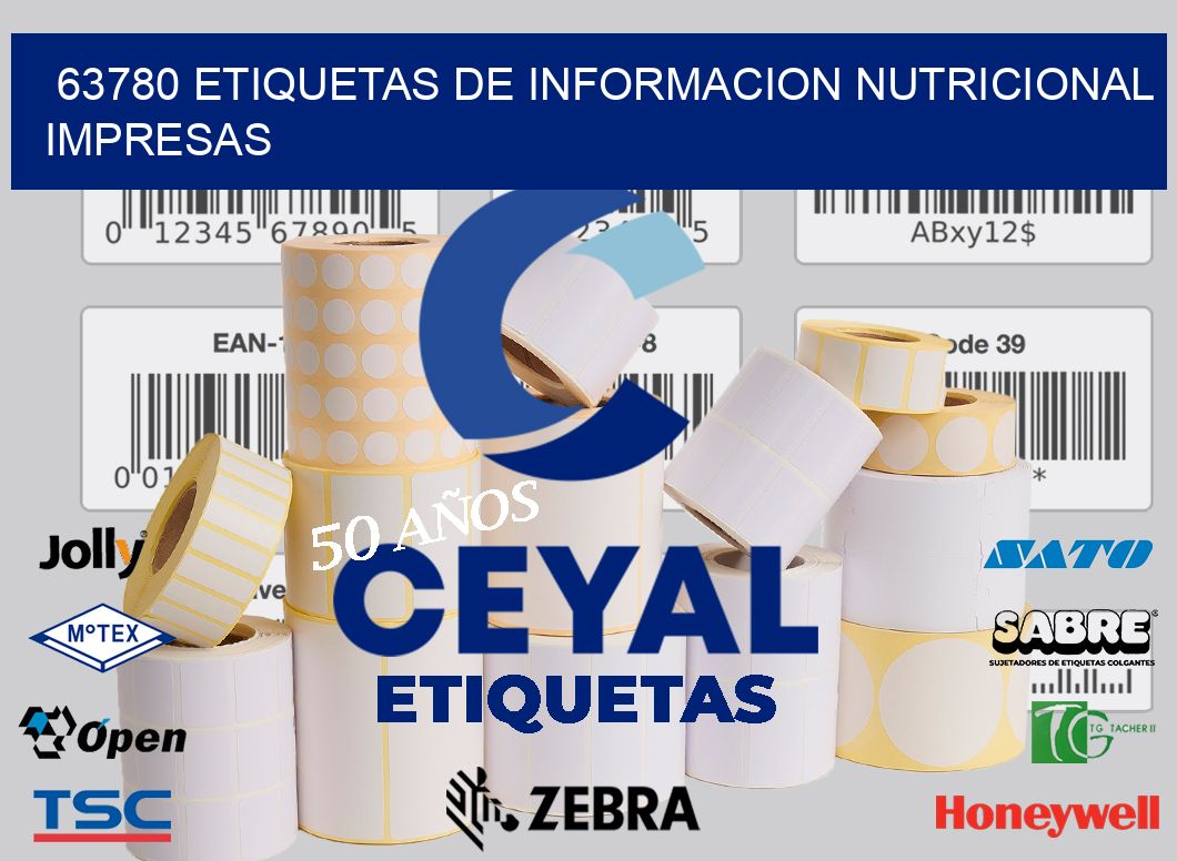 63780 ETIQUETAS DE INFORMACION NUTRICIONAL IMPRESAS