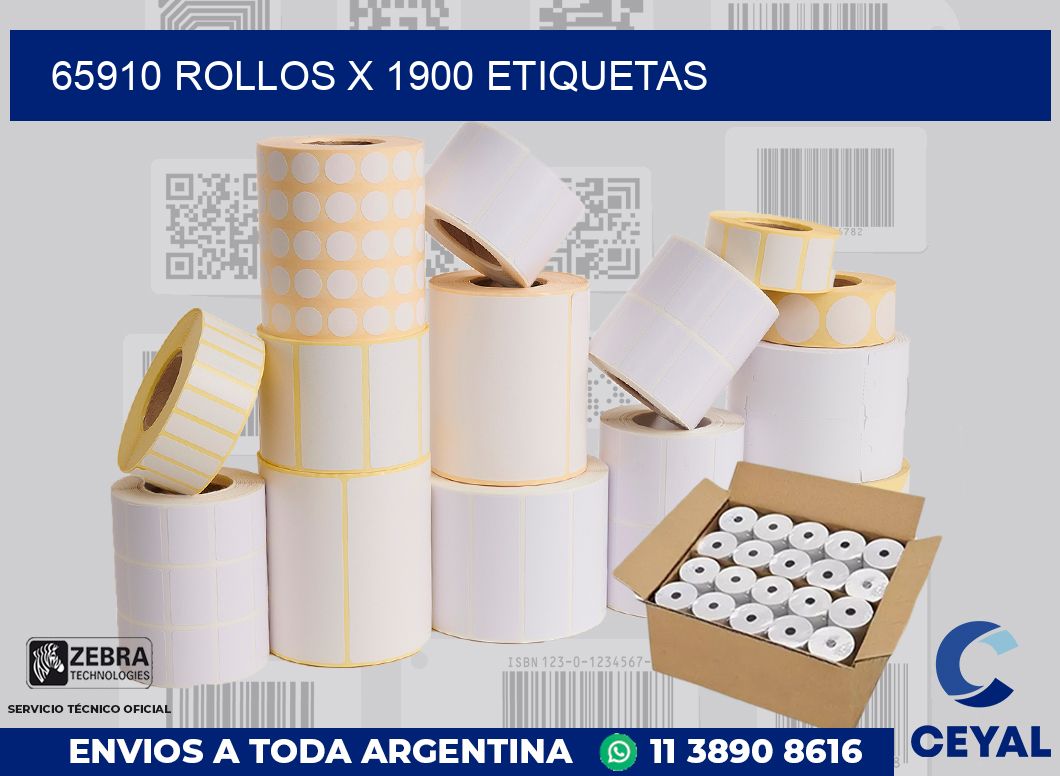 65910 Rollos x 1900 etiquetas