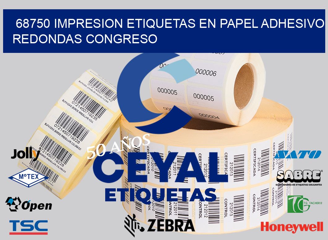 68750 IMPRESION ETIQUETAS EN PAPEL ADHESIVO REDONDAS CONGRESO