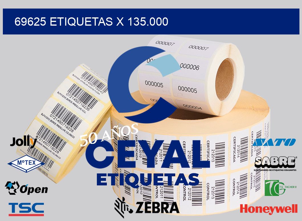 69625 Etiquetas x 135.000