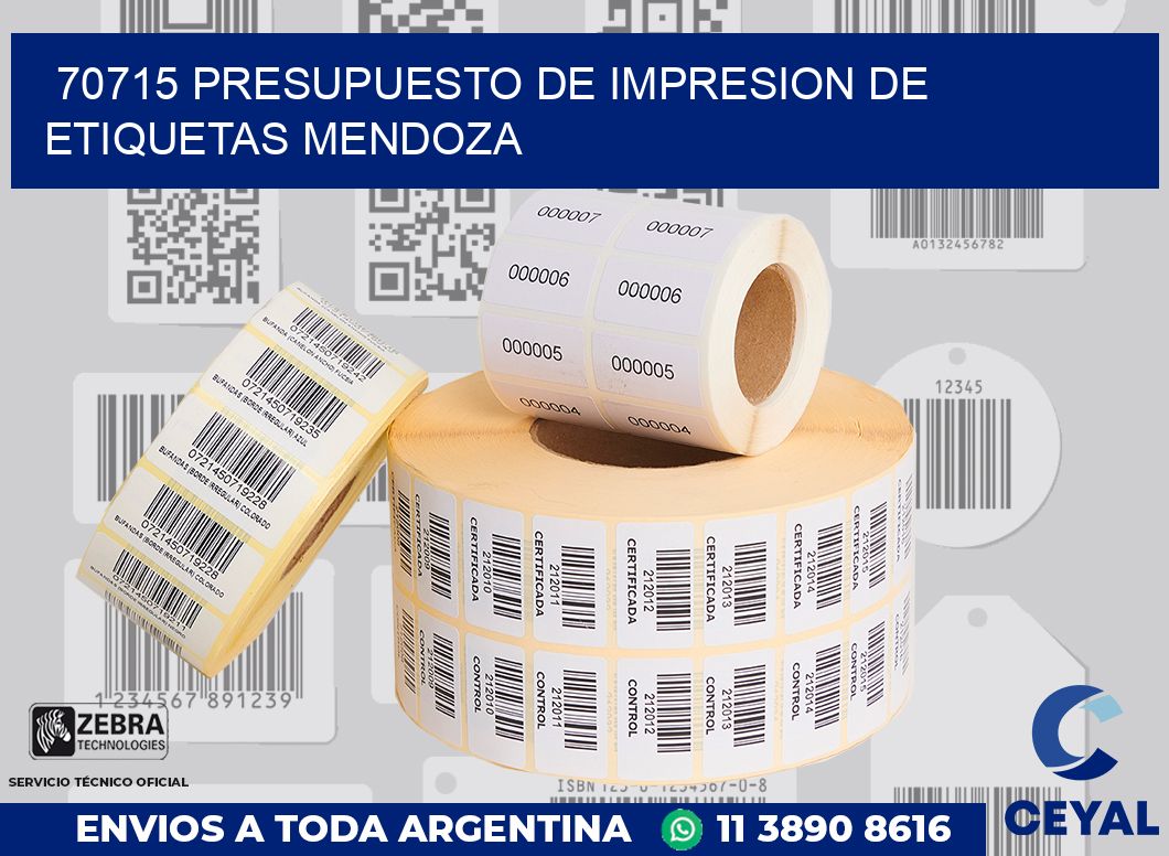 70715 PRESUPUESTO DE IMPRESION DE ETIQUETAS MENDOZA