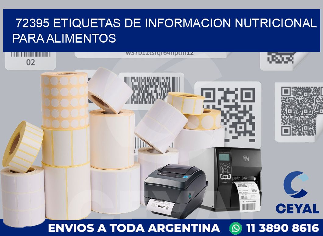 72395 ETIQUETAS DE INFORMACION NUTRICIONAL PARA ALIMENTOS