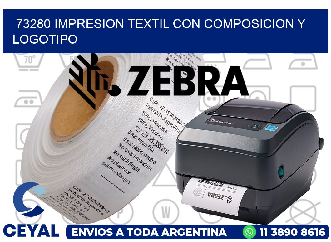 73280 IMPRESION TEXTIL CON COMPOSICION Y LOGOTIPO