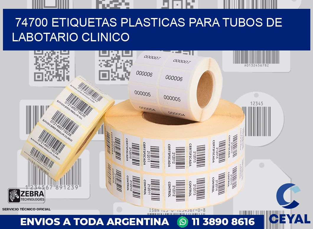 74700 ETIQUETAS PLASTICAS PARA TUBOS DE LABOTARIO CLINICO