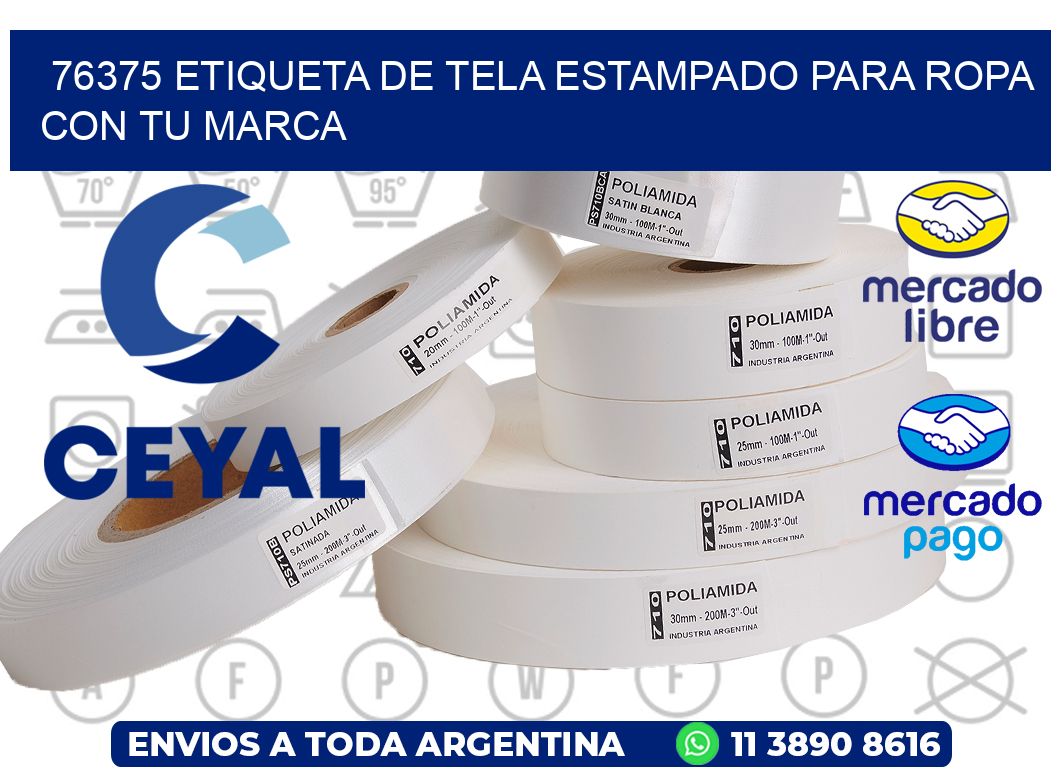 76375 ETIQUETA DE TELA ESTAMPADO PARA ROPA CON TU MARCA